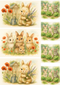 Rice Paper For Decoupage Bunnies Collage Cat. No. 4740