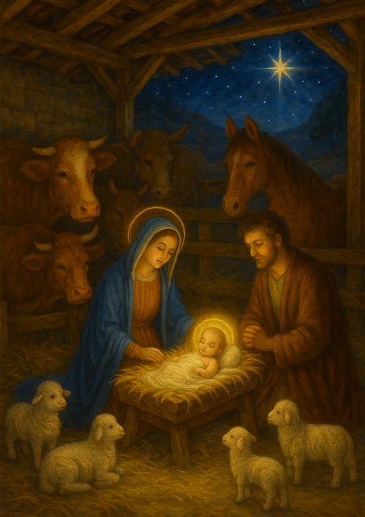 Rice Paper For Decoupage Jesus And The Holy Family In The Bethlehem Manger Full Cat. No. 4741