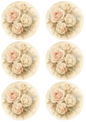 Rice Paper For Decoupage Cream Roses Shabby Chic In Circles Collage Cat. No. 4750