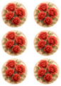 Rice Paper For Decoupage Red Roses Shabby Chic In Circles Collage Cat. No. 4751