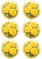 Rice Paper For Decoupage Yellow Roses Shabby Chic In Circles Collage Cat. No. 4753