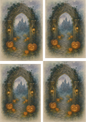 Rice Paper For Decoupage Gothic Halloween Gate To The Castle  Collage Cat. No. 4773