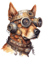 Rice Paper For Decoupage Steampunk Dog Full Cat. No. 4790