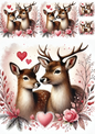Rice Paper For Decoupage Deers in Love Collage Cat. No. 4793