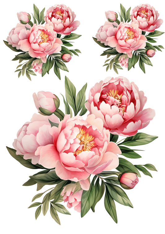 Rice Paper For Decoupage Pink Garden Summer Flowers Collage Cat. No. 4794