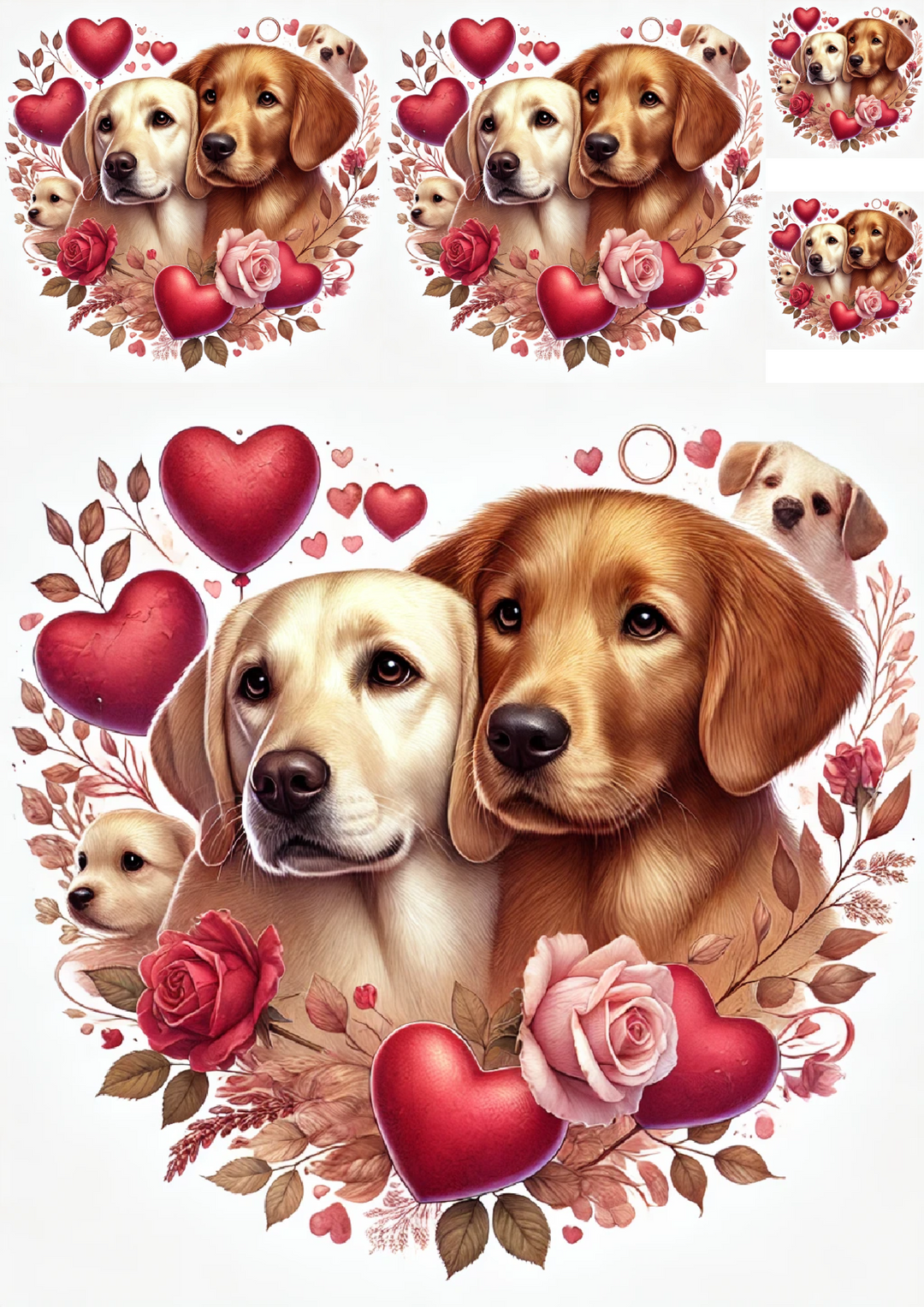 Rice Paper For Decoupage Dogs in Love Collage Cat. No. 4801