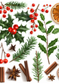 Rice Paper For Decoupage Seasonal Christmas Greenery Collage Cat. No. 4844