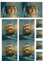 Rice Paper for Decoupage Medieval Sailing Ship Collage Cat. No. 4866