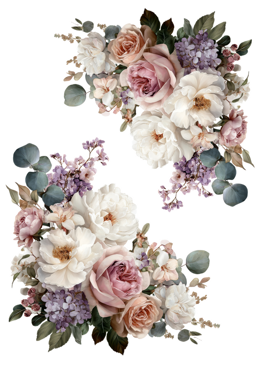 Rice Paper For Decoupage Wedding Garlands Collage Cat. No. 4869