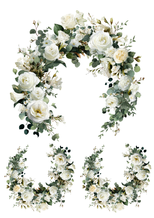 Rice Paper For Decoupage Wedding Garlands Collage Cat. No. 4872