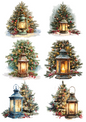 Rice Paper For Decoupage Christmas Lanterns Collage Cat. No. 4894
