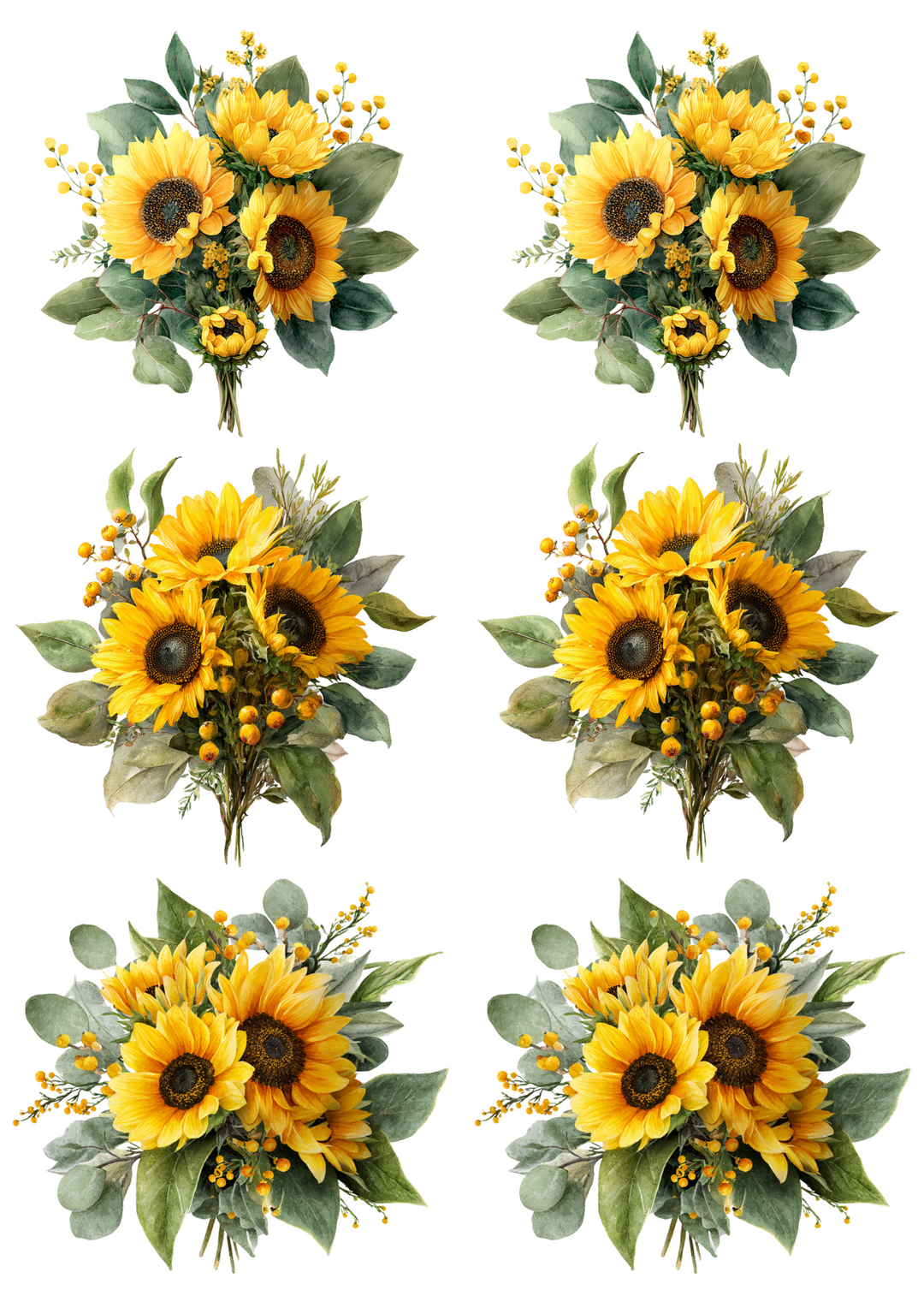 Rice Paper for Decoupage Sunflowers Collage Cat. No. 4943