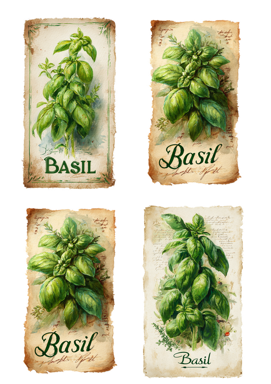 Rice Paper For Decoupage Basil Collage Cat. No. 4944
