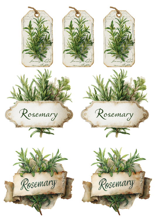 Rice Paper For Decoupage Rosemary Collage Cat. No. 4946