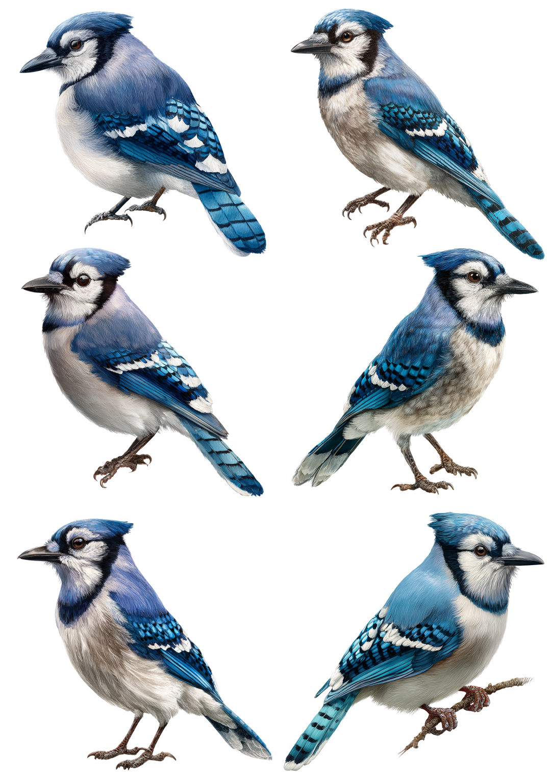 Rice Paper for Decoupage Blue Jay Collage Cat. No. 4954