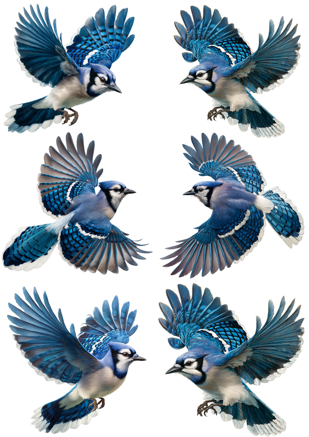 Rice Paper for Decoupage Blue Jay Collage Cat. No. 4955