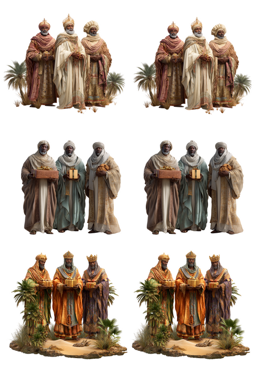 Rice Paper for Decoupage Biblical Three Kings Collage Cat. No. 4957