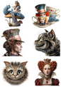 Rice Paper For Decoupage Alice in Wonderland Various Characters Collage Cat. No. 4961