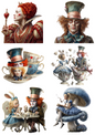 Rice Paper For Decoupage Alice in Wonderland Various Characters Collage Cat. No. 4962