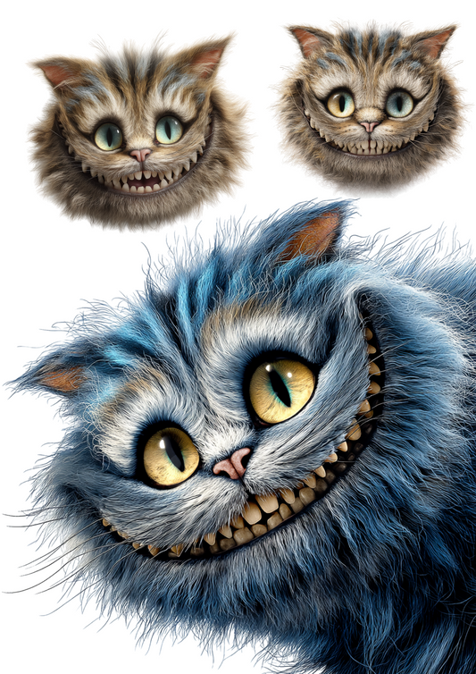 ice Paper For Decoupage Alice in Wonderland Cheshire Cat Collage Cat. No. 4963