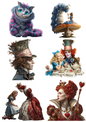 Rice Paper For Decoupage Alice in Wonderland Various Characters Collage Cat. No. 4966