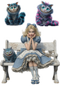 Rice Paper For Decoupage Alice in Wonderland with Cheshire Cat Collage Cat. No. 4967