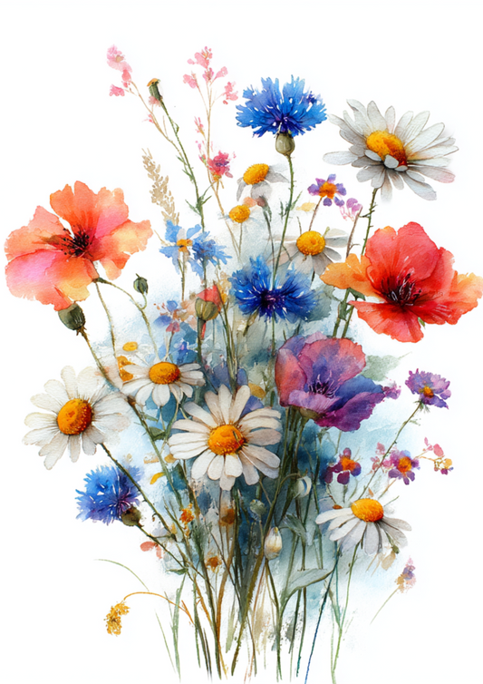 Rice Paper for Decoupage Wildflower Bouquet Full Cat. No. 4977