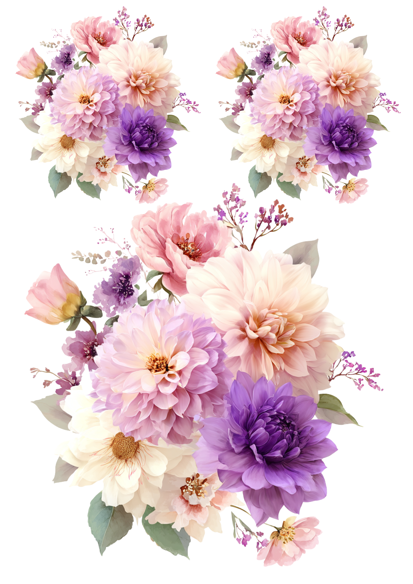 Rice Paper for Decoupage Wildflower Bouquet Collage Cat. No. 4978