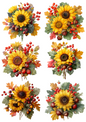 Rice Paper for Decoupage Sunflowers Collage Cat. No. 4987