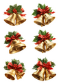 Rice Paper For Decoupage Christmas Bells Collage Cat. No. 4992