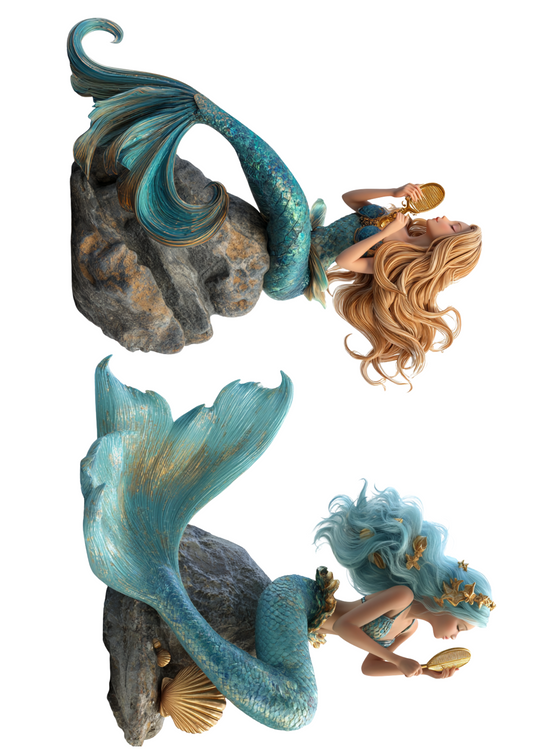 Rice Paper For Decoupage Mermaids Collage Cat. No. 4997