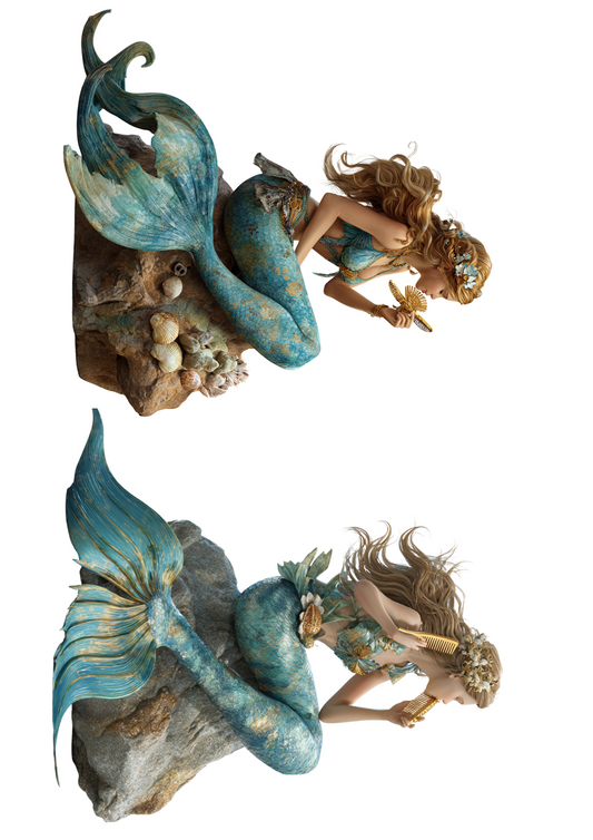 Rice Paper For Decoupage Mermaids Collage Cat. No. 4998