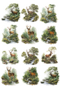 Rice Paper Decoupage Deer by the Stream Collage Cat. No. 5021
