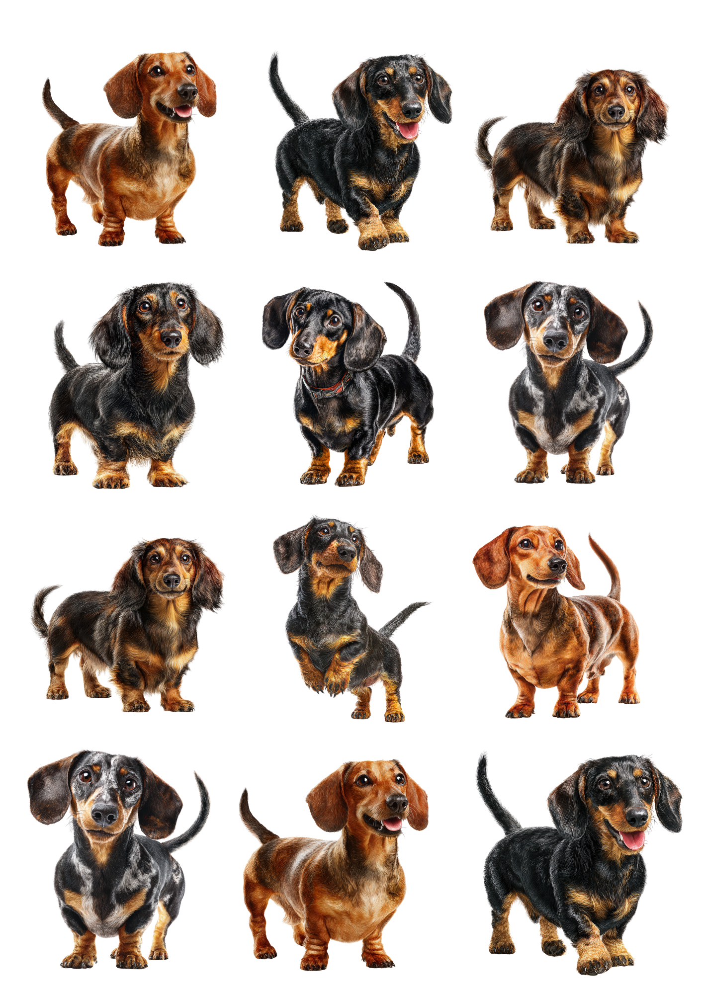 Rice Paper For Decoupage Dachshund Collage Cat. No. 5031