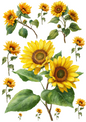 Rice Paper for Decoupage Sunflowers Collage Cat. No. 5034