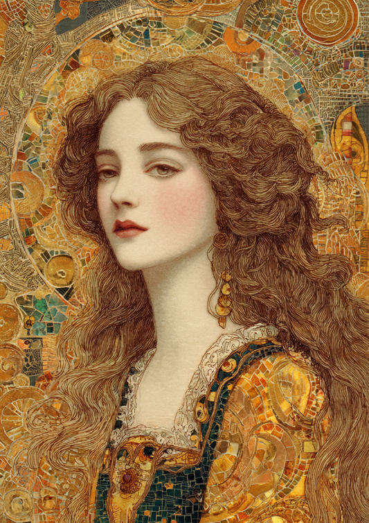 Rice Paper for Decoupage Portrait of a Woman by Gustav Klimt Cat. No. 5055