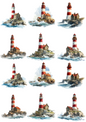 Rice Paper for Decoupage Lighthouse Collage Cat. No. 5098