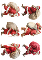 Rice Paper For Decoupage Santa Claus With A Bag Of Gifts Collage Cat. No. 5118