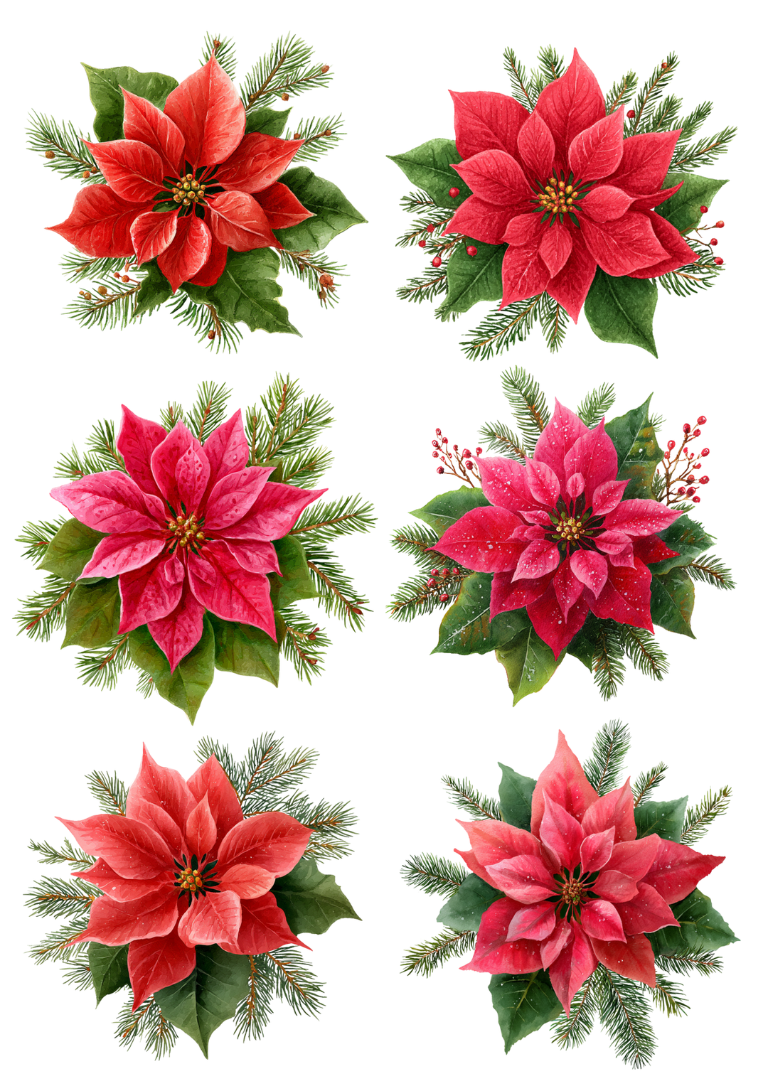 Rice Paper For Decoupage Poinsettia Collage Cat. No. 5121