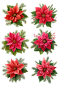 Rice Paper For Decoupage Poinsettia Collage Cat. No. 5121