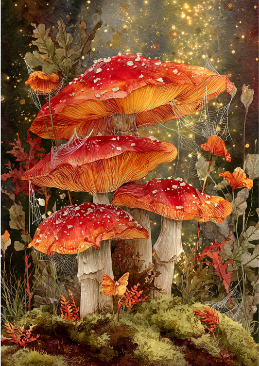 Rice Paper For Decoupage Toadstools Full Cat. No. 5145