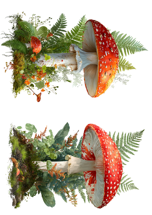 Rice Paper For Decoupage Toadstool Collage Cat. No. 5155