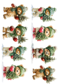 Rice Paper for Decoupage Teddy Bear in a Hat with a Christmas Tree Cat. No. 5156