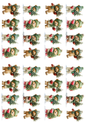 Rice Paper for Decoupage Teddy Bear in a Hat with a Christmas Tree Collage Cat. No. 5158