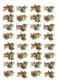 Rice Paper for Decoupage Teddy Bear in a Hat with a Christmas Tree Collage Cat. No. 5159