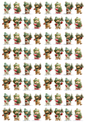 Rice Paper for Decoupage Teddy Bear in a Hat with a Christmas Tree Collage Cat. No. 5160