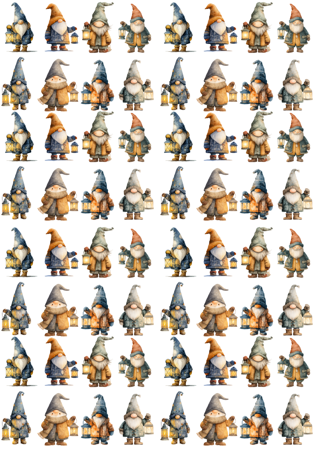 Rice Paper For Decoupage Leprechauns With Lanterns Collage Cat. No. 5161