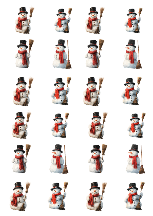 Rice Paper For Decoupage Snowmen Collage Cat. No. 5162