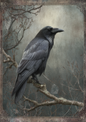 Rice Paper For Decoupage Raven Background For Journaling Full Cat. No. 5175