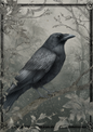 Rice Paper For Decoupage Raven Background For Journaling Full Cat. No. 5176